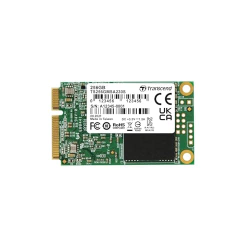 Image of Transcend MSA230S 256GB SATA III 6Gb/s SSD, Read/Write up to 530/400 MB/s with DRAM Cache for Ultrabooks, Tablet PCs & Slim Servers TS256GMSA230S