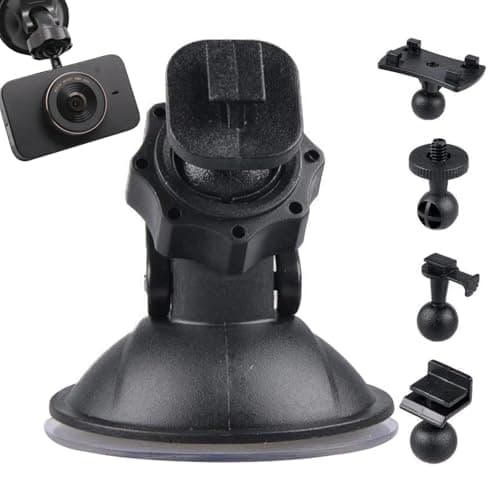 Image of Gps Suction Cup Mount - Car Suction Cup for Dash Cam Holder - 360 Degree Angle Car Mount with 5 Types Adapter for Driving DVR Camera Camcorder GPS Action Cameras