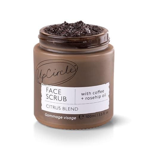 Image of UpCircle Coffee Face Scrub - Citrus Blend For Normal + Dry Skin 100ml - Shea Butter, Coconut + Rosehip Oil - Natural, Vegan Face Exfoliator For Soft, Smooth Skin