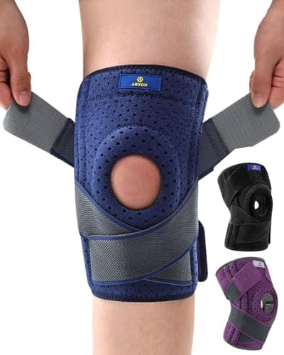 Image of ABYON Knee Support for Men and Women, Adjustable Non-Slip Knee Brace with Side Stabilizers and Open Patella Gel Pad for Arthritis, Meniscus Tears, LCL/MCL/ACL Ligament Joint Pain (S/M)