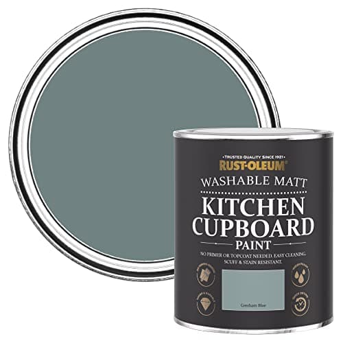 Image of Rust-Oleum Blue Kitchen Cupboard Paint in Matt Finish - Gresham Blue 750ml