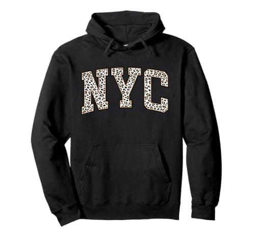 Image of New York Hoodie Women Men | Leopard Print NYC Sweatshirt Pullover Hoodie