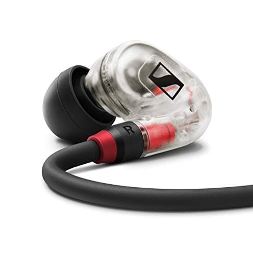 Image of Sennheiser IE 100 PRO CLEAR In-Ear Monitors | Dynamic 10mm Broadband Transducer for Powerful, Precise Monitoring | 1.3M Cable & S/M/L Silcone Adaptors Included | Clear & Black (508941)