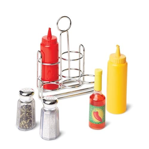 Image of Melissa & Doug - Condiment Set, 6 Pieces, Children's Kitchen Accessories, for Children from 3 Years