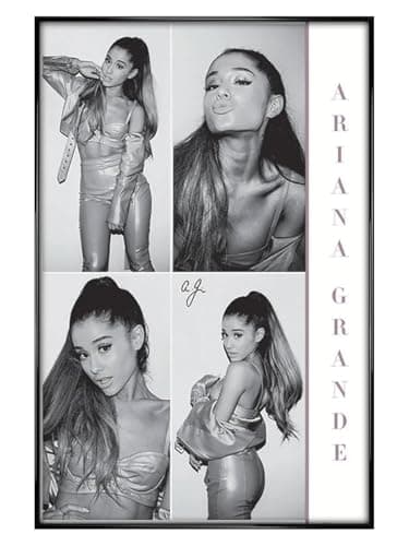 Image of Ariana Grande Black and White Maxi Poster - Black Gloss Framed