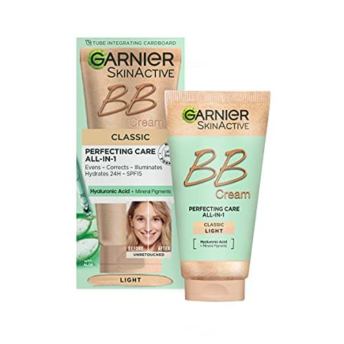 Image of Garnier SkinActive Classic Perfecting All-in-1 BB Cream, Shade Classic Light, Tinted Moisturiser SPF 15, Brightens and Evens Skin, With Hyaluronic Acid Aloe & Mineral Pigments, 50 ml