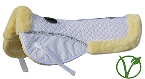Image of Rhinegold Luxe Fur Lined Comfort Half Pad, White/Natural, Full