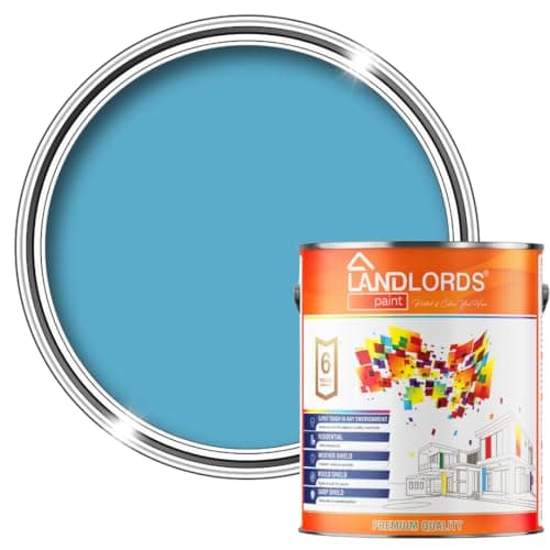 Image of Landlords Furniture Paint - Ocean Blue - 1L | Wood Paint for All Wood Furniture, Kitchen Cupboards, Cabinets, Doors & Chairs | Water-Based, Non-Toxic & Odourless | Matt Finish