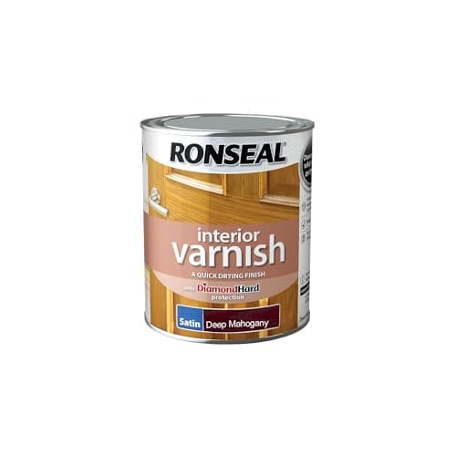 Image of Ronseal Interior Varnish Deep Mahogany Satin 750ml
