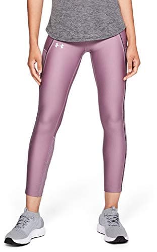 Image of Under Armour Fly Fast Raised Thread Crop Sport Pants Women, Purple (Purple Prime / Jet Gray / Reflective 521), SM