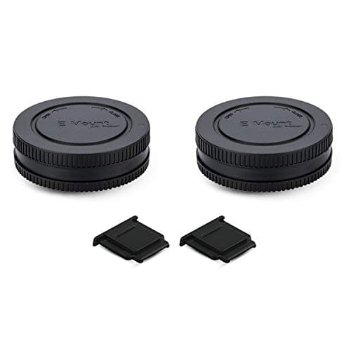 Image of 2 Pack E Mount Body Cap & Rear Lens Cover for Sony A6700 A6600 A6500 A6400 A6300 A6100 A6000 ZV-E10 ZV-E1 A7C II A7CII A7CR A7 A7II A7III A7IV A7V A7R A7RII A7RIII A7RIV A7RV A7S II III A9 II A1II
