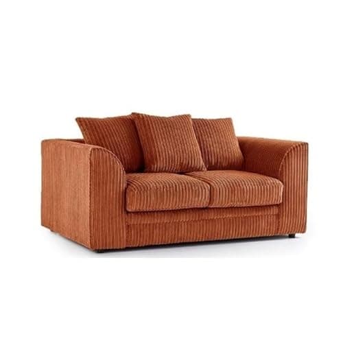 Image of Chicago 3-Seater and 2-Seater Corduroy Sofa Set, Many Colours (ORANGE, 2 SEATER)