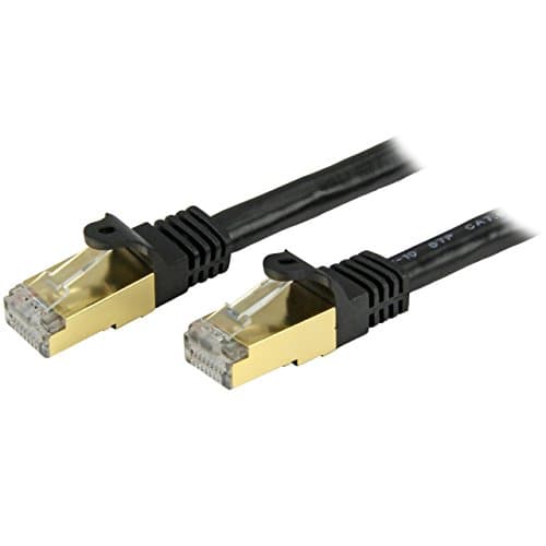 Image of StarTech.com 10 ft CAT6a Ethernet Cable - 10 Gigabit Shielded Snagless RJ45 100W PoE Patch Cord - 10GbE STP Category 6a Network Cable w/Strain Relief - Black Fluke Tested UL/TIA Certified (C6ASPAT10BK)