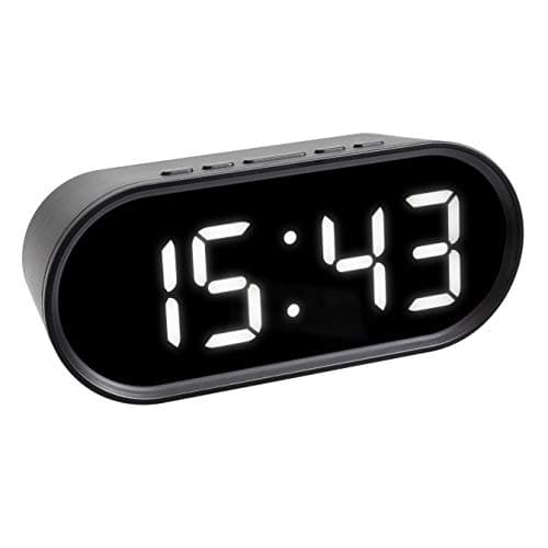 Image of TFA Dostmann digital alarm clock with LED luminous digits, including internal temperature, adjustable snooze duration, plastic, black, (L)150x(W)50x(H) 65 mm, batteries 3 x 1.5 V AAA (not included)