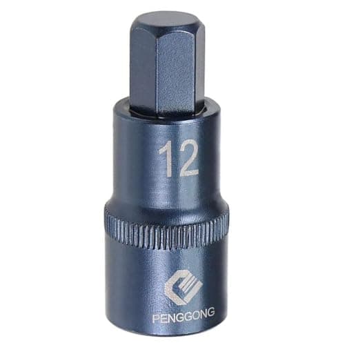 Image of Juttzzei 1/2" Drive x H12 Hex Bit Socket, 12mm Allen Key Square Socket, Premium S2 Steel H12 Hex Bit with 2" Length