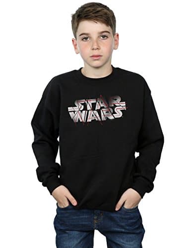 Image of Star Wars Boys The Last Jedi Spray Logo Sweatshirt 7-8 Years Black