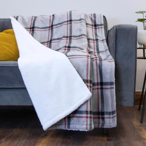 Image of Bauer Professional Electric Heated Throw Blanket, Soft Fleece (120 x 160cm), 10 Heat Settings, 1–9h Timer, Auto Shut-Off, Detachable Controller, Machine Washable, Plaid