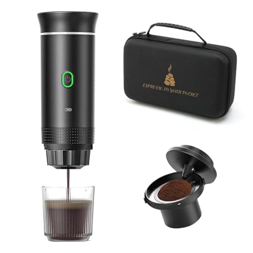 Image of Jenmayt Portable Espresso Maker,3 in 1Electric Electric Coffee Machine,15 Bar, 7500 mAh,Mini Travel Coffee Maker,Compatible with Nes and DG Capsules and Ground Coffee,for Camping, Office,Home,RV
