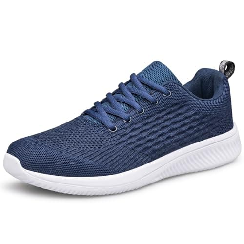 Image of Raoendis Mens Trainers Running Shoes Walking Sneakers, Lightweight Comfortable Fitness Tennis Shoes for Indoor Outdoor Sports Navy Blue Size 11