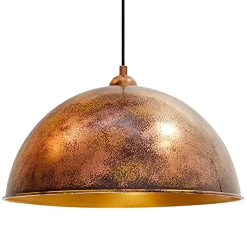 Image of bamyum Vintage Ceiling Lights Living Room Kitchen Metal Ø 30cm E27 Copper Colour Pendant Light Fitting Light Shade Industrial Ceiling Lights Lampshade
