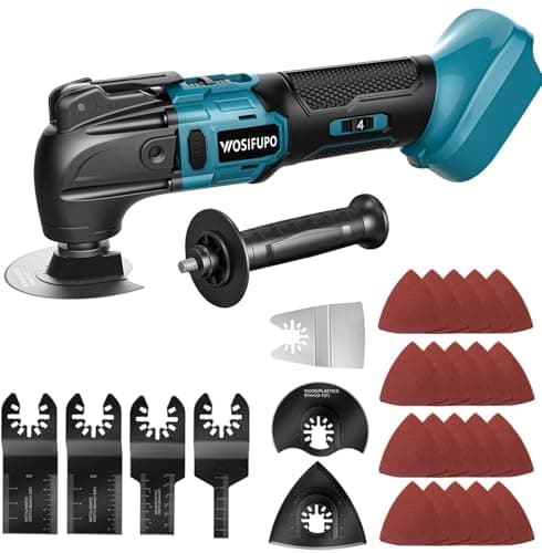 Image of Cordless Oscillating Multi Tool Compatible with Makita 18V Battery(NO Battery), 20500 OPM Max Cordless Oscillating Tool Brushless Motor, 6 Variable Speeds, 30-Piece Kit for Cutting, Sanding