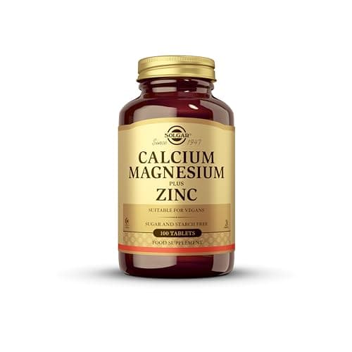 Image of Solgar® Calcium Magnesium Plus Zinc Tablets - Pack of 100 - Healthy Bones, Teeth & Muscles - Supports Health of Nervous System - Vegan