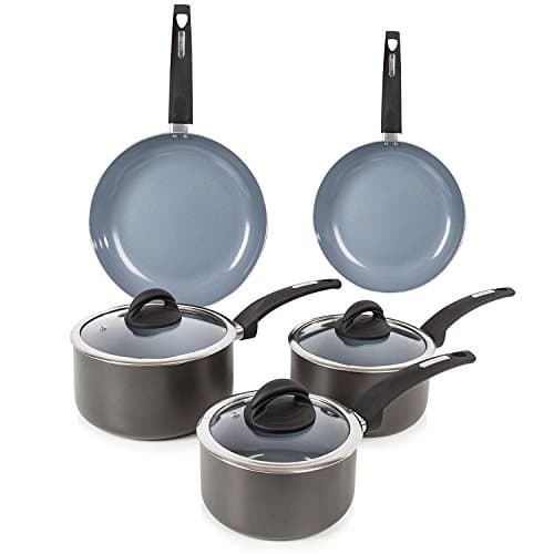 Image of Tower T80303 Cerasure 5 Piece Pan Set with Non-Stick Coating, Suitable for all Hob Types Including Induction, Graphite