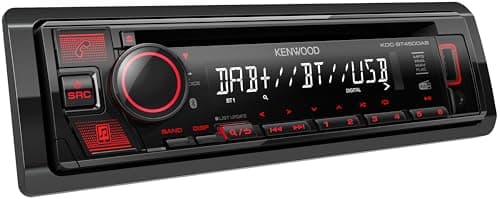 Image of Kenwood KDC-BT450DAB CD Receiver, With Built-in Bluetooth, DAB+ Digital Radio, USB & AUX Input, Steering Wheel Controls