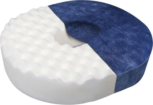 Image of Aidapt Donut Shaped Pressure Relief Cushion.Orthopedic,Use in Pregnancy,Piles,Haemorroids,Coccyx,Tailbone Pain,Removable Cover,High Density Foam,Travel Use,Car,Aeroplane,Post Surgery,Sciatica