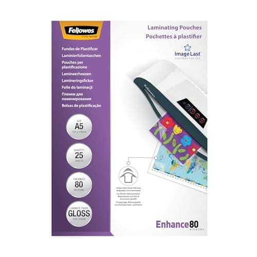 Image of Fellowes ImageLast A5 80 Micron Laminating Pouch - (Pack of 25)