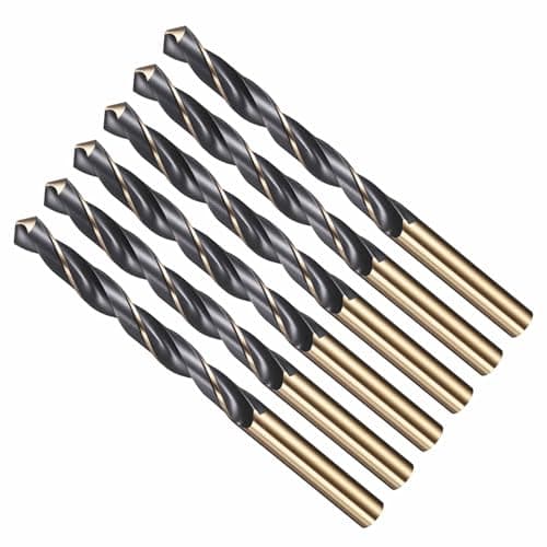 Image of CoCud Drill Bit, 9mm Cutting Diameter, 4341 HSS Jobber Bits Gold and Black 118° Cutting Angle - (Applications: for Drilling Plastic Wood Soft Metal), 6-Pieces