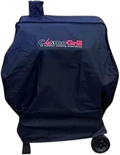 Image of CosmoGrill XL Smoker Waterproof BBQ Cover, 600D Oxford Fabric Cloth, Heavy Duty, Windproof, UV Resistant Barbecue Grill Covers (89L x 64W x 113H cm, Black)