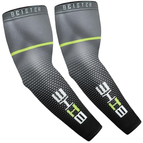 Image of beister UV Sun Protection Cooling Compression Sleeves Arm Sleeves Men Women Sports (Large, Black)