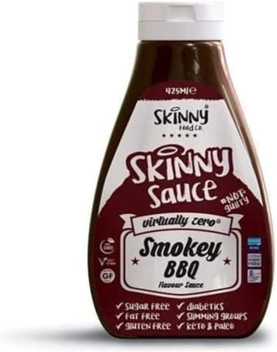 Image of The Skinny Food Co Smokey BBQ Sauce | Virtually Zero Calorie - Keto and Paleo - Fat Free - Sugar Free - Diabetic Friendly - Vegan | for, Gym-Fitness Fans, Weight Loss and Low Carb Diet | 425ml
