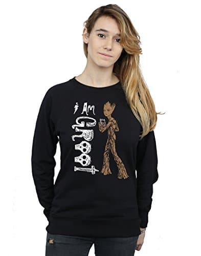 Image of Marvel Women's Avengers Infinity War I Am Teenage Groot Sweatshirt Black Medium
