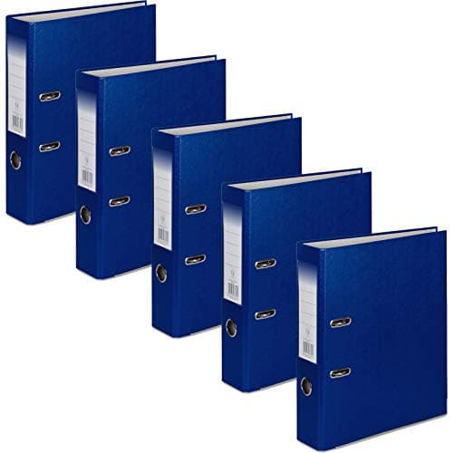 Image of OFFICE CENTRE 5 x Blue A4 75mm Strong Premium Business Lever Arch Files Folders Metal Binder Bar Ring Document