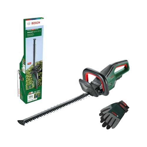 Image of Bosch Cordless Hedge Cutter UniversalHedgeCut 18V-50 (Without Battery, 18 Volt System, Brushless Motor, Blade Length: 50 cm, with XL Gardening Gloves Included, in Carton Packaging) – Amazon Edition