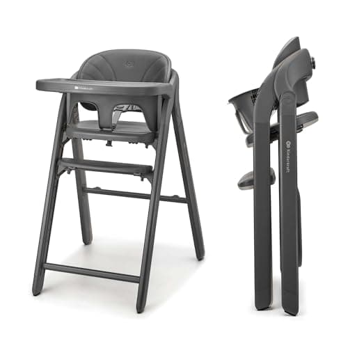 Image of Kinderkraft Tino 3-in-1 High Chair, Adjustable Seat & Footrest, 5-Point Safety Harness, Removable Tray, Easy to Clean, Foldable, Grows with Your Child, Grey