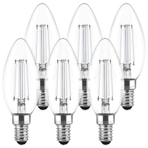 Image of Levidon E14 LED Candle Light Bulbs, 4W, Non-Dimmable Small Edison Screw Bulbs, Cool Daylight White 6500K, Energy Saving LED Bulb for Home Lighting, 6 Pack