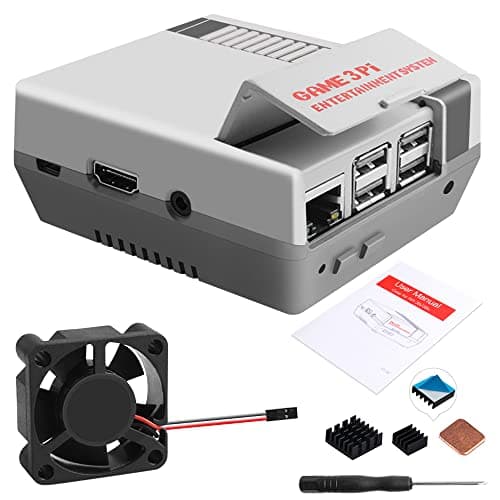 Image of GeeekPi Retro Gaming Nes3Pi Case for Raspberry Pi 3 Model B/B+, ABS Case with Cooling Fan Heatsinks for Raspberry Pi 2B/3B/3B+