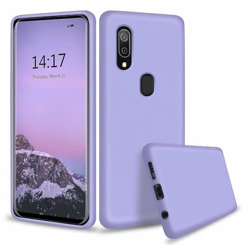 Image of MUTOUREN Phone Case Compatible with Samsung Galaxy A40 TPU Liquid Silicone Gel Rubber Soft Cover Anti-Scratch Shockproof Case, Purple