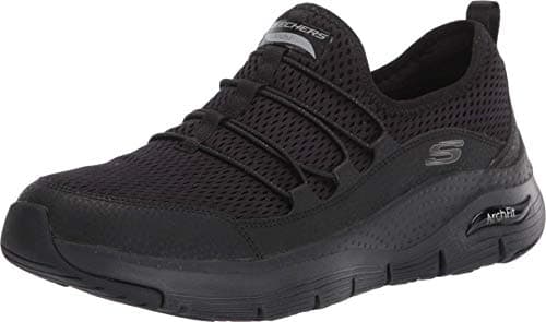 Image of Skechers Women's Arch Fit Lucky Thoughts Trainers, Black Mesh Trim, 4.5 UK