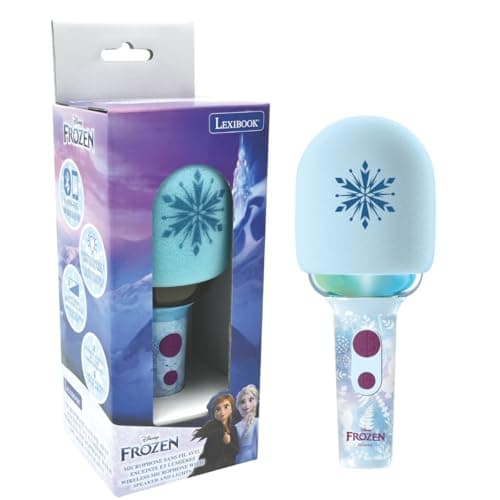 Image of LEXIBOOK, Frozen, Wireless microphone with speaker and lights, 4 voice modifiers, Multicoloured light effects, Rechargeable battery, MIC280FZ
