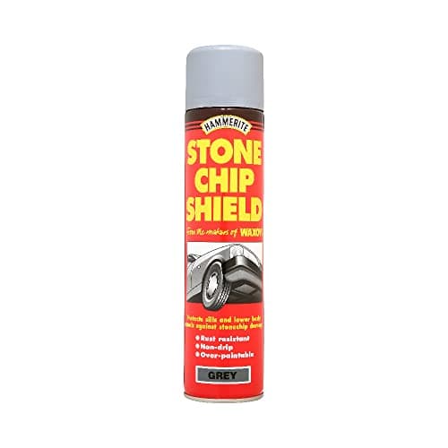 Image of Hammerite Stone Chip Shield. Spray Shield Underseal Gray Metal Paint for Cars. 8 Year Protection - 600ml Aerosol 1.5 SqM Coverage​