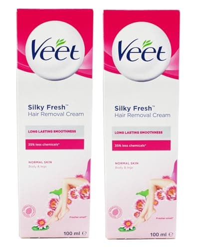 Image of Veet Silky Fresh Hair Removal Cream Normal Skin Lotus Milk & Jasmine Fragrance, 100 ml (Pack of 2)