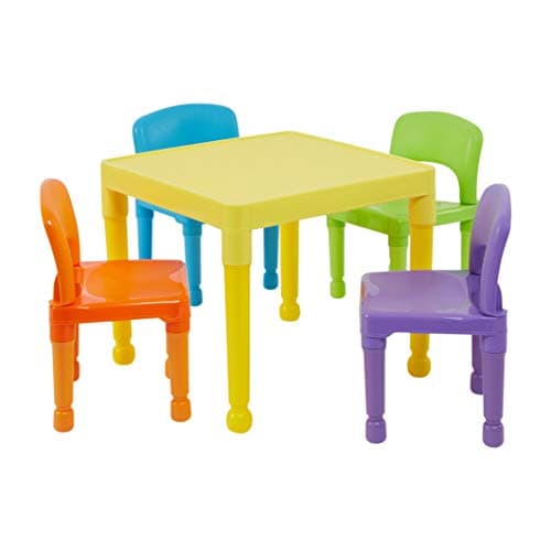 Image of Liberty House Toys Children's Multi-Coloured Table & 4 Chairs Set, H x 51cm W x 43.5 cm D