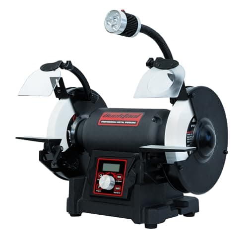 Image of Bucktool 200mm Variable Speed Bench Grinder, VFD 750W Professional Table Top Grinder with Low Vibration & High Torque Control for Metalwork, Knife Sharpening, Workshop