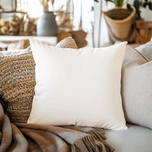 Image of Lancashire Textiles British Wool Cushion Insert 16" x 16" (40cm x 40cm), Pack of 1 – 100% Cotton Cover, British Wool Filling, Natural, Hypoallergenic, Square Pillow Inner for Sofa, Bed & Chair