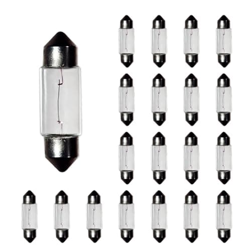 Image of Lanuovx C5W 36mm Festoon Bulb 12V 5W 239 Auto Glass Halogen Interior Light Number Plate Bulb Original Replacement 20 Pack