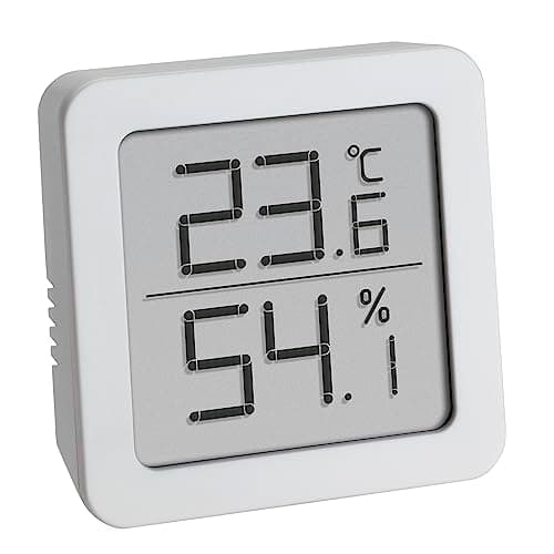 Image of TFA Dostmann Digital Thermo-Hygrometer 30.5051.02 for Standing or Hanging, Room Climate Control, Humidity Meter, Indoor Space, Mould Prevention, White, 61 x 20 x 61 mm